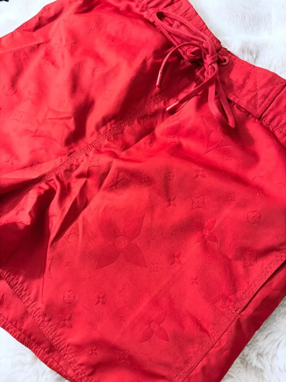 Louis Vuitton 3D Pocket Monogram Board Shorts Red